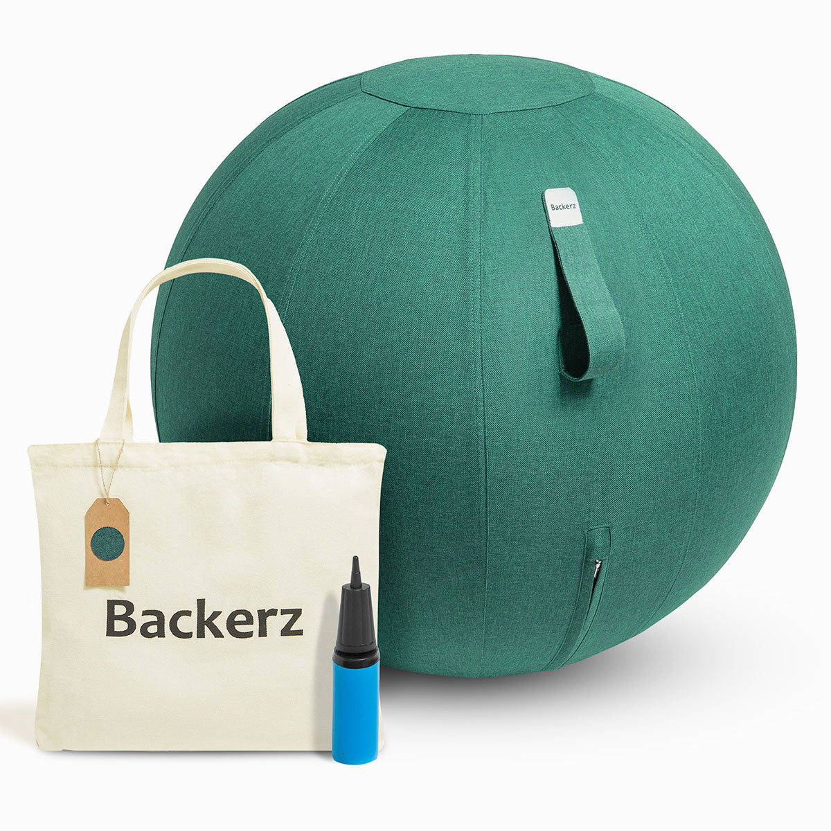 Een stijlvolle linnen zitbal met een tote bag, ideaal voor een gezellige sfeer en praktisch gebruik.